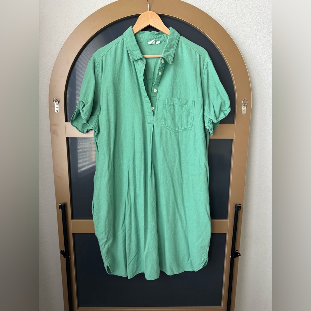 Gap Linen-Blend Green Shirtdress Size XXL